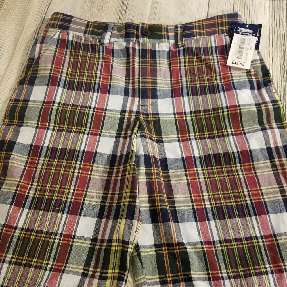 Polo Ralph Lauren Boys Plaid Shorts sz 14 New
